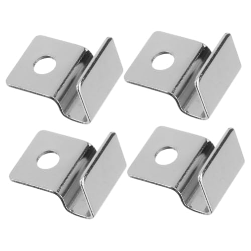 Angoily 4Pcs Stainless Steel Fish Tank Lid Clips Durable Aquarium Cover Support Brackets for Glass Panels Reliable Rimless Tank Accessory User Friendly Design for Secure Setup