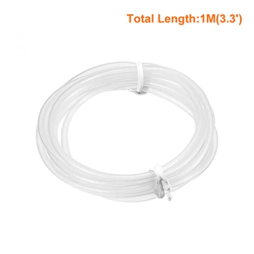 uxcell 1.5mm x 3mm High Temp Resistant Soft Clear Silicone Tube Hose Pipe 1M Length