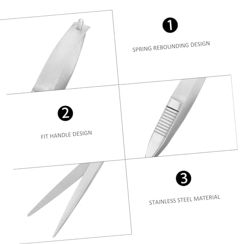 POPETPOP Stainless Steel Aquarium Scissors Portable Spring Scissor for Aquascaping Professional Aqua-plant Clipper for Water Grass Trimming in Fish Tanks