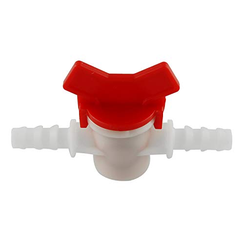DGZZI Barbed Ball Valve 2PCS 3/8-Inch ID In-Line Ball Valve Shut-Off Switch with Hose Barb for Drip Irrigation and Aquariums White - size: 3/8 Inch