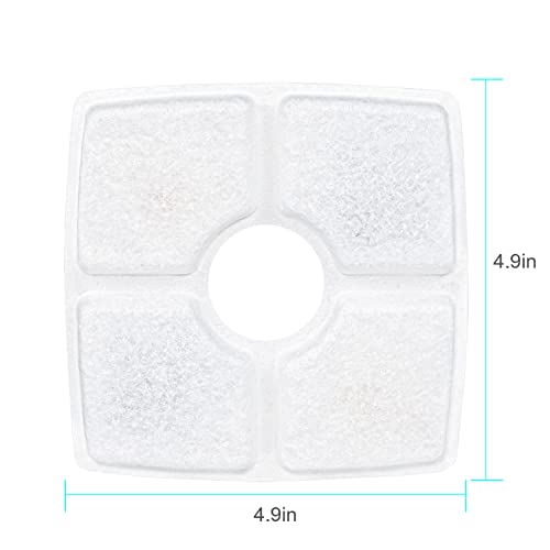 Wonder Creature Cat Water Fountain Filter, 8 Replacement Filters & 4 Replacement Pre-Filter Sponges Pack for 2.5L Cubic Pet Fountain Stainless Steel Top, Elliptical Automatic Cat Water Dispenser