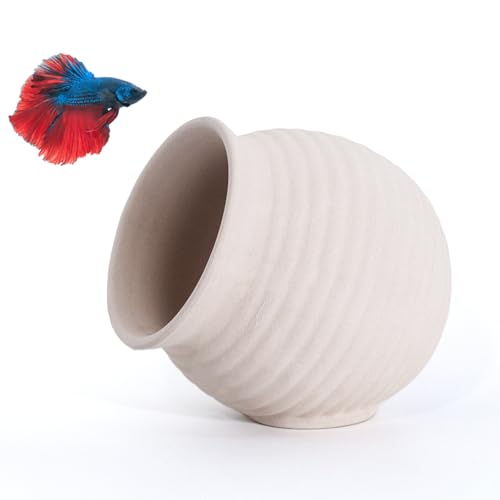 Aquarium Rock Cave Decor Ceramic Hideout Stone for Fish Shrimp Turtle Crab Betta Shrimp Tank Accessories