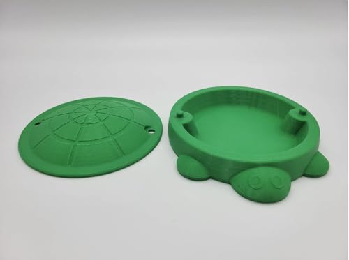 Cute Sandbox Turtle with removable lid | Desk Bin Organizer | Turtle Pet Feeder | Fish tank accessories | Feed Hamsters and Gerbils (Green, 3 Inch) - color: Green, size: 3 Inch