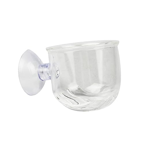 BESPORTBLE 2-piece Glass Feeding Cup for Fresh Saltwater Aquariums Fish Feeder Suction Cup Ideal for Brine Shrimp Eggs Aquarium Equipment Supplies Size s