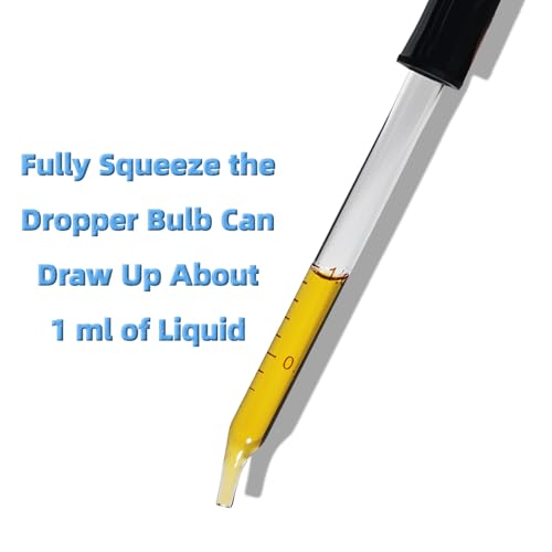 Zkupanx 6 PCS 1 mL Glass Eye Droppers with Clean Brush for Essential Oils, Lab, Health Care, Crafts - Glass Dropper, Eye Dropper, 1mL Pipettes Dropper, Medicine Dropper - size: 1mL Glass Dropper Kit