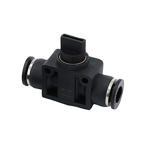 Beduan Push to Connect Air Control Ball Valve, 6mm Tube OD Pneumatic Flow Control Valve Fitting Air Hand Valve Union Adapter Fitting (Pack of 2)