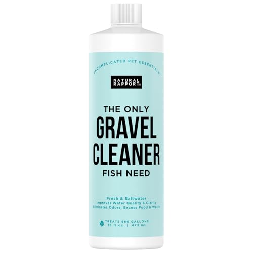 Aquarium Gravel Cleaner - Liquid Gravel Cleaner for Fish Tanks - Naturally Reduces Fish Waste, Ammonia, Nitrite & Odors - Freshwater & Saltwater - No Vacuum Needed - Treats 960 Gallons (16 fl oz) - size: 16 Fl Oz (Pack of 1)