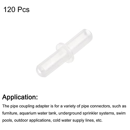 uxcell 120Pcs Aquarium Air Valve Connector Plastic Inline Tubing 3/16"(4.9mm) OD Straight Valves Aquarium Airline Tubing Connector for Fish Tank Pond Air Line