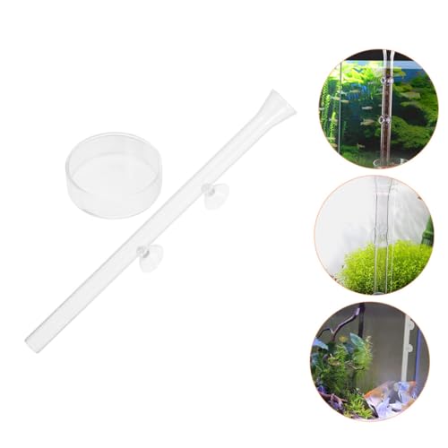VICASKY Aquarium Fish Feeder Tube with Glass Feeding Dish 30cm Shrimp Feeder for Fish Tank Feeding for Aquatic Pets