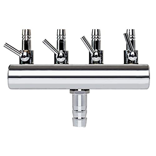 Aquarium Air Valve 4 Way Inline Manifold Air Flow Pump Tubing Splitter Lever Control Valve