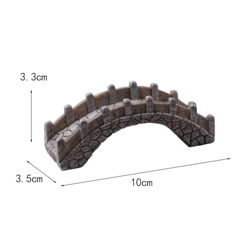 Miniature Arch Bridge Figurine Fish Tank Decor Decorative Fairy Garden Accessories Resin Flowerpot Decor Aquarium Ornament, with Railings - size: with Railings