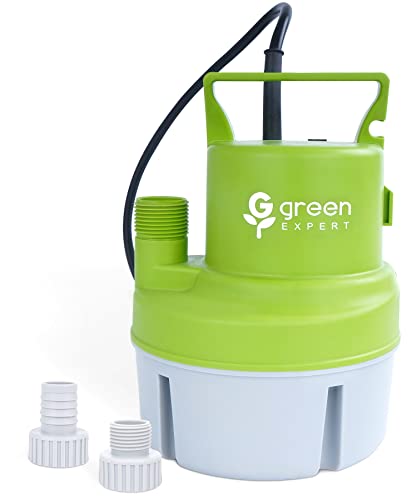 Green Expert Handy Utility Pump Submersible 1/6HP, 25-Foot Long Power Cord, Easy to Remove Water in Pools Hot Tub Flooded House Garden Pond Tankless Heater, Small Backup Pump for Household Drainage