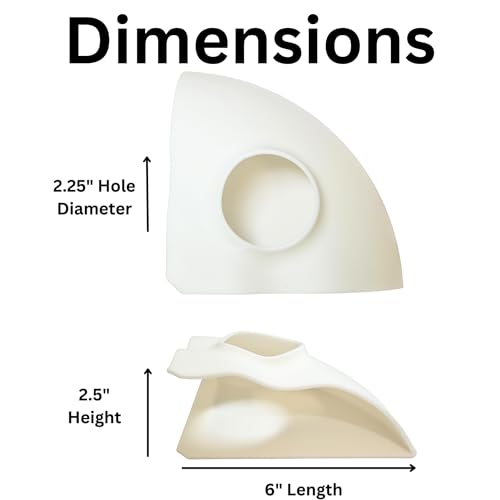 Lucky Critter Aquarium Underground Corner Cave Natural Curve | Viewing Fish & Shrimp Under Gravel Tunnel | Fish Tank Decor Decoration Hideout Perfect for Corydora Catfish, Kuhli Loach, Pleco (White) - color: White