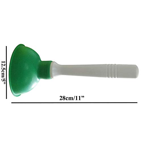 Drain Plunger, Small Hand Force Plumber Helper, Little 4 inch Cup Clog Remover, Tiny Rubber Unclogger in 9" Short Handle for Kitchen Sink, Bathroom Toilet, Shower Bath Tub (Green + Yellow)