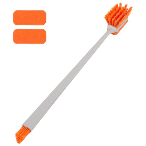 2pcs Small Fish Tank Cleaning Brush, 30x3cm/11.81x1.18in Aquarium Algae Scraper with 4 Felt Replacement Cloths for Cleaning Glass and Acrylic Aquariums