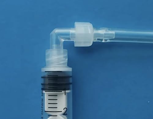 BleedZone - 10 Pcs L Shaped Plastic Elbows - 90 Degree Elbow Hose Fittings Plastic Tubing Connectors - Right Angle Syringe Adapter for Luer Lock Syringe Tips, Plastic Angle Tubing and Tube Connector