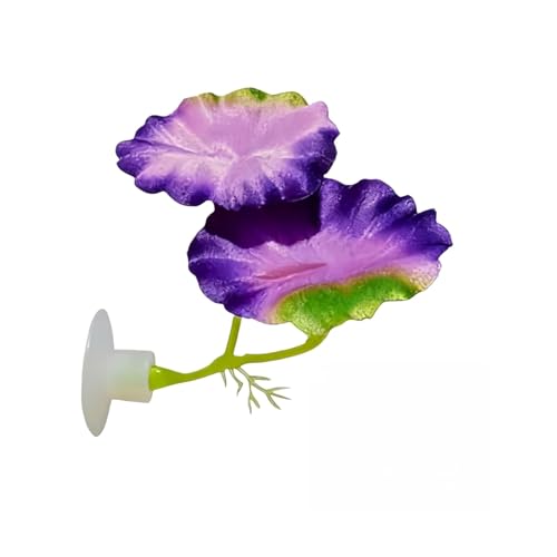 Fish Leaf Pad Simulating for Betta, Natural Resting Leaf Pad for Aquarium, Betta Fish Pad with Suction Cup, Artificial Silk Plant Leaf for Spawning Grounds, Breeding, Resting, Hiding (Purple 3 Pcs)