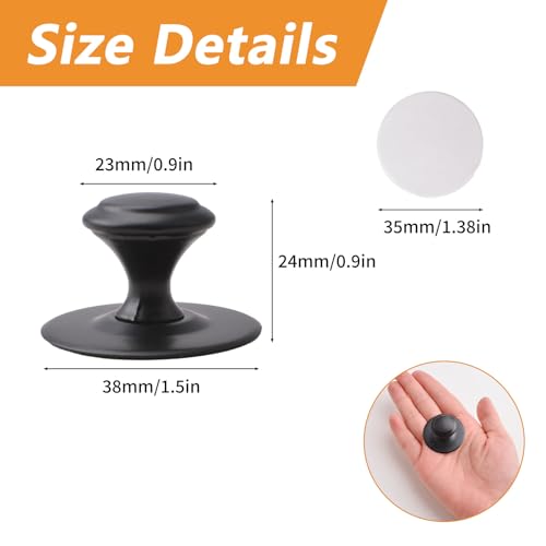 MOROBOR Stainless Steel Drawer Knobs, 8pcs Self-Stick Instant Cabinet Handle Pulls, 0.9Inch Adhesive Sliding Door Stick On Handle with Mounting Screws for Glass Cabinet Cupboard Drawer (Matte Black) - color: Matte Black, size: 0.9Inch