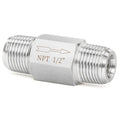 ChillWaves 304 Stainless Steel In-Line Siamese Check Valve 1/2" NPT Male Thread, One-Way Non-return Check Valve for Backflow Prevention(1-PACK) - size: 1/2" MNPT, style: Siamese Check Valve