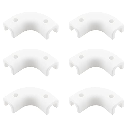 HJGarden 6pcs Water Pipe Flow Bend Clip 90 Degree Fixing Clamp Tube Elbow Corner Holder for 1/4" / 3/8" RO Tubing-White