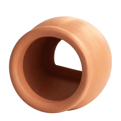 Saim Natural Clay Ceramic Cave Pot - Aquarium Fish Tank Decor Hideout for Betta Shrimp Cichlid Small Fish Breeding & Hiding Shelter Cute Ornament Aquatic Habitat- Large - size: Large