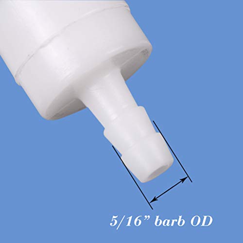 Quickun 5/16" One Way Inline Check Valve, Non Return Hose Barb, Ozone Resistance Plastic Valve for Fuel Oil Water Gas Pump Air, 2 Pcs - size: 5/16 Inch