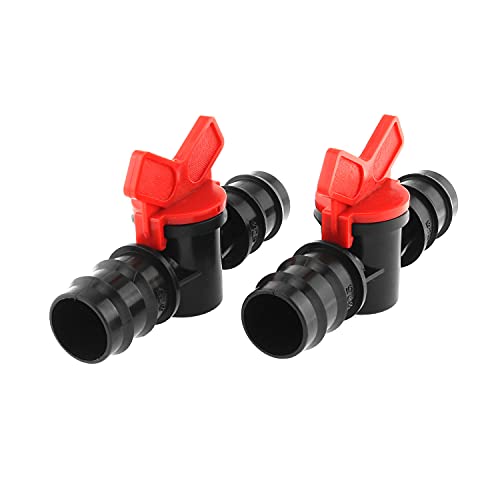 DGZZI Barbed Ball Valve 4PCS 1-Inch ID in-Line Ball Valves Shut-Off Switch Hose Barb Connectors for Drip Irrigation and Aquariums