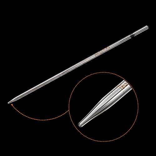 PATIKIL Graduated Dropper Pipettes, 1 Pcs 2ml Reusable Borosilicate Glass Pipette for Transfer Liquid for Laboratory, Chemistry, Clear - size: 2ml