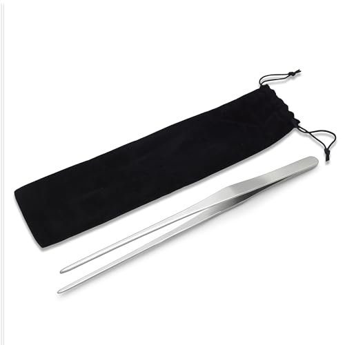 Mandala Crafts 15 Inches Silver Stainless Steel Straight Aquarium Tweezers for Aquatic Plants – Long Aquascape Forceps for Fish Tanks, Hospital Tanks, Goldfish Bowls, and Terrariums - color: Stainless Steel Straight Tweezers, size: 15 Inches