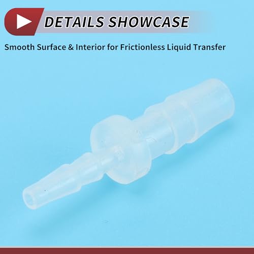 5 Pcs Aquarium Plastic Hose Barb Fitting 3/32" to 3/16" Hose ID Connectors Clear Plastic - size: 3/32"-3/16"