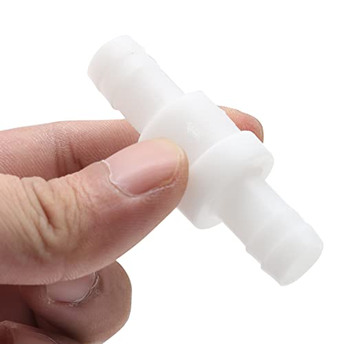 Litoexpe 1/2" One Way Inline Check Valve, Non Return Ozone Resistance PVDF Plastic One-Way Fuel Oil Water Gas Pump Air Check Valve, Pack of 2
