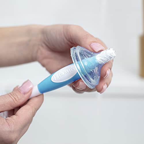 Dr. Brown's Reusable Sponge Baby Bottle Cleaning Brush Set with Suction Cup Stand,Scrubber and Nipple Cleaner,Blue,(Pack of 18) - color: Blue Bottle Brush, size: 18-Pack