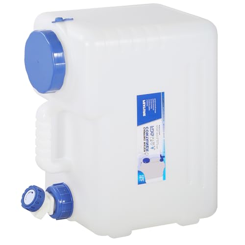 REDCAMP 3.9 Gallon/15L Portable Water Container with Spigot,Large Water Tank,Camping Water Container,Portable Emergency Water Storage for Camping,Car,Hiking, White - color: White, size: 507.2 Ounces