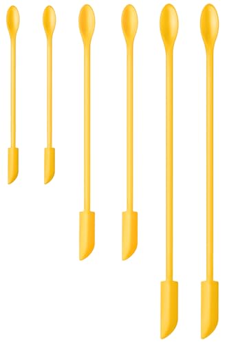 Silicone Spatula Set (6Pcs) - Mini Scraper Tool for Beauty & Food - Reach Every Last Drop, Multi-Size Spatulas for Makeup Jars, Lotion Bottles & Kitchen Containers (Yellow) - color: Yellow