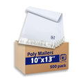 POLYSELLS 500 pcs 10x13 Inches White x Silver Poly Mailers Shipping Envelopes, Strong Adhesive Sealing, Waterproof, and Tear-resistant Postal Mailing Bags for Clothing, Books, and Accessories - size: 10"x13" 500 PCS