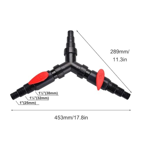 DONGKER 3 Way Hose Connector,Y Distributor Inlet Hose 25/32/38 mm (1"/1.25"/1.5") for Pond Pump Fish Tank Filtration Water Exchange Garden Irrigation - size: ST-02F