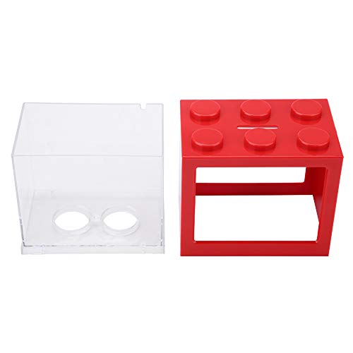 Desktop Mini Fish Box, Aquarium Fish Decorative Mini Aquarium USB LED Light Lamp Fish Desktop Lamp Fish for Box Office Tea Table Decor(Red)