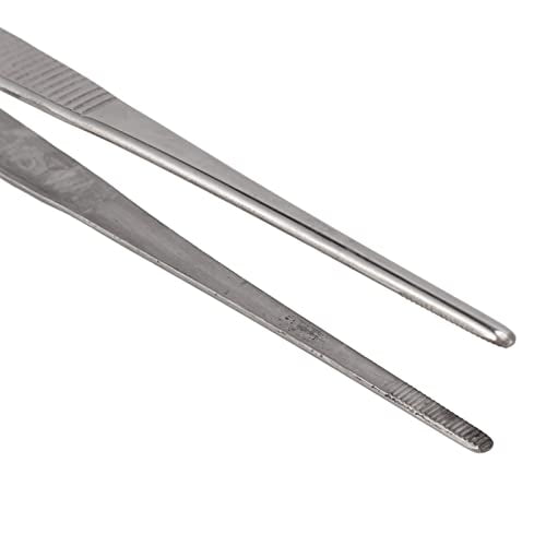 TOPINCN Bonsai Tweezers, Stainless Steel Long Plant Tweezers with Moon Spatula Head, Home Garden Potted Loosening Soil Plan Grass (Straight)