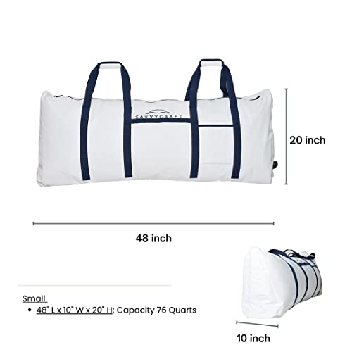 Savvycraft Waterproof Leakproof Insulated Fish Kill Bag, Heavy Duty Soft Fish Storage Bag with Easy Grip Handles, White 48" L x 10" W x 20" H - style: Flat Bottom: 48"l X 10"w X 20"h