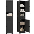 Tall Bathroom Cabinet,Storage Cabinet with 5 Shelves & 1 Drawer, with Adjustable Shelve, for Bathroom, Kitchen, Entryway, Living Room (Black) - color: Black