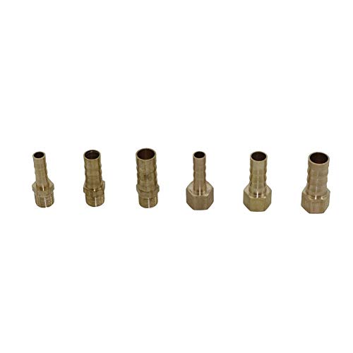 Hose Connector Adapter Brass 1/8" Female/Male Thread To 6/8/10mm Pagoda Connector Aquarium Adapter Water Hose Connector Gas Soft Tube (Color : Silver)