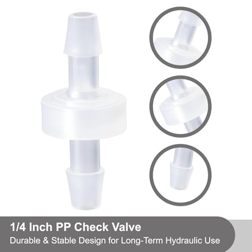 4Pcs 1/4 Check Valve Inch Vacuum One-Way Valves for Water Air Fuel Garden Hose Tank Well Pump Aquarium and Sprinkler Line Plastic Micro Diaphragm Stop for Fluid and Air Intake