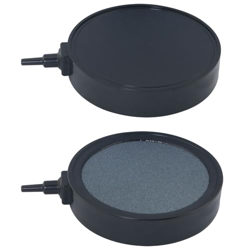 Black Quartz Sand Air Stone Round Bubble Diffuser 10.5mm Fish Tank Aerator Suitable for Hydroponic Systems Pond Aquariums