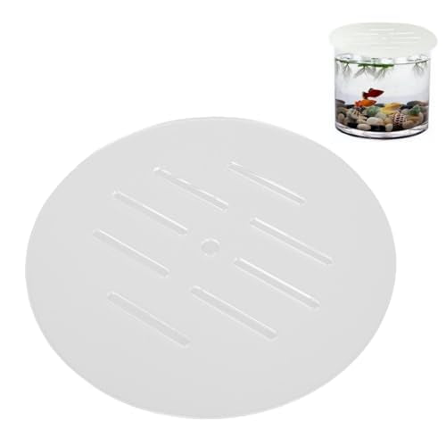 Acrylic Aquarum Anti Jumping Lid Cover with Hole,2PCS Round Aquarium Cover Lid Clear Acrylic 7.5 Inch Aquarium Fish Tank Anti Jump Lid for Turtles Reptiles Shrimps