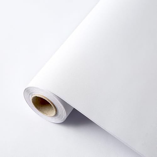Dimcol White Contact Paper 15.7"x118" Peel and Stick Wallpaper, Matte White Wallpaper Self-Adhesive and Removable Decorative Contact Paper for Cabinets,Countertops,Shelve Wall - color: Matte White, size: 15.7" x 118"