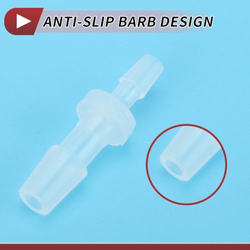 5 Pcs Aquarium Plastic Hose Barb Fitting 1/8" to 3/16" Hose ID Connectors Clear Plastic - size: 1/8"-3/16"