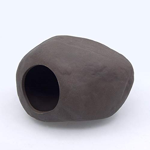 Saim Clay Hiding Cave Aquarium Decorations Breeding Cave Fish Tank Ornaments for Baby Betta Fish Amano Shrimp Cichlid Bonsai to Play, Hide and Rest (Large) - size: Large