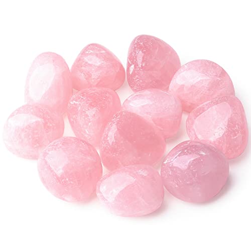 DUQGUHO Rose Quartz Healing Crystals Stones Set Natural Bulk Crystals Tumbled Polished Irregular Crystal Stones Bulk Rocks 0.45 lbs - color: 02 Rose Quartz