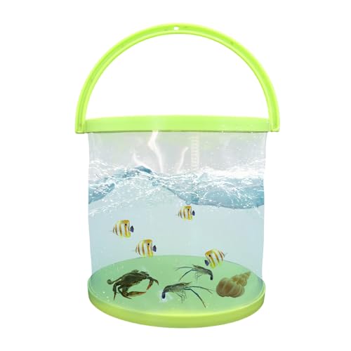 Foldable Small Aquarium, Portable Fish Tank, Fish Transport Container, Plasitc Fish Bowl, Beginner Tank, Great Concept for Catching and Release Critters, Beach, Pool and Lake - color: Green, size: Small
