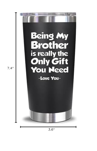 NewEleven Funny Fathers Day Gift For Brother - Birthday Gift For Big, Little Brother, Siblings, Brothers In Law - Funny Gag Gifts For Young Men, Teen Boys - 20 Oz Tumbler - color: Being brother black